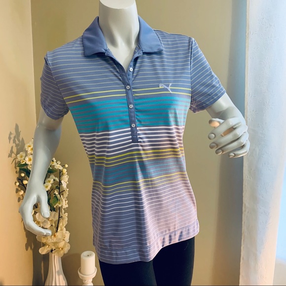 Puma Lavender Button Collar Polo Golf Shirt - Picture 1 of 5